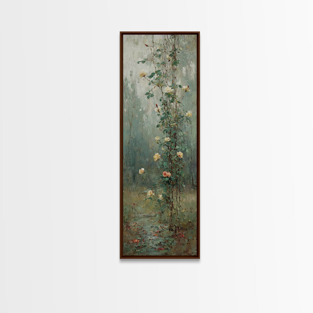 Blossoms Of Grace – Framed Canvas Print – Tall Narrow Wall Art – Christian Wall Art – Christian Art Canvas – Vintage Christian Art – Christ