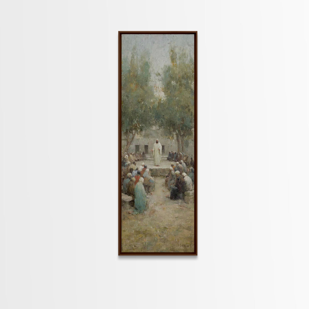 Dawn Of Faith – Framed Canvas Print – Narrow Art – Christian Art Print – Christmas Art – Jesus Painting – Christian Wall Art