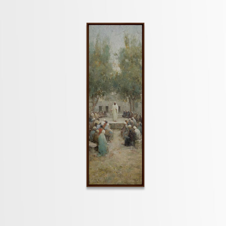 Dawn Of Faith – Framed Canvas Print – Narrow Art – Christian Art Print – Christmas Art – Jesus Painting – Christian Wall Art