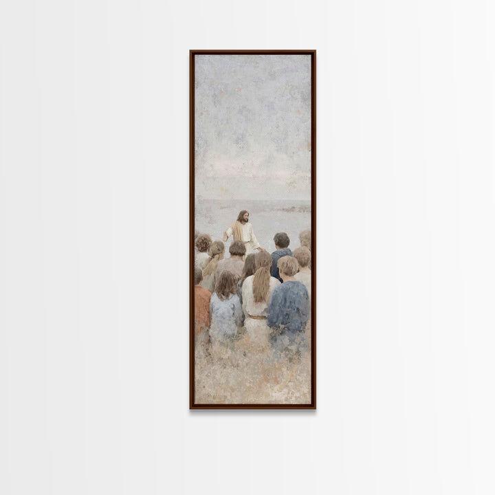 Light Of The Teacher – Framed Canvas Print – Christian Wall Art – Jesus Painting – Christian Art Canvas – Narrow Art – Christian Christmas
