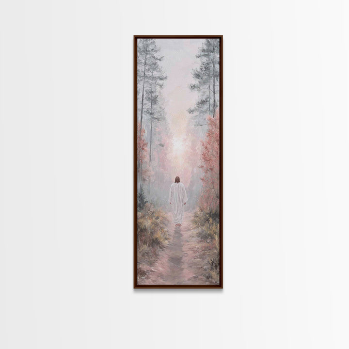 Light Of The Path - Framed Canvas Print - Christian Wall Art - Jesus Painting - Narrow Art - Christian Art Canvas