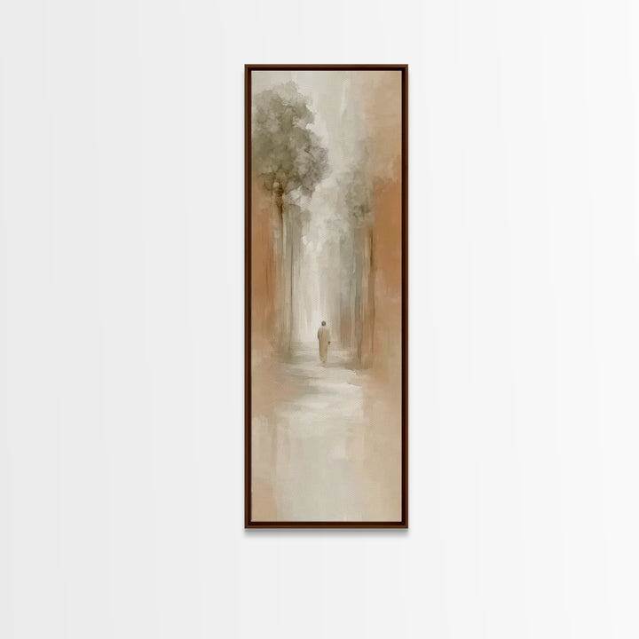 Desert Haze Journey - Framed Canvas Print - Christian Art Canvas - Jesus Painting - Tall Narrow Wall Art - Christian Wall Art