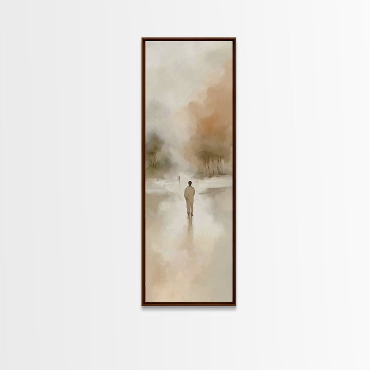 Distant Hope Trail, Framed Canvas Print, Christian Art Canvas, Jesus Painting, Skinny Art, Christian Wall Art