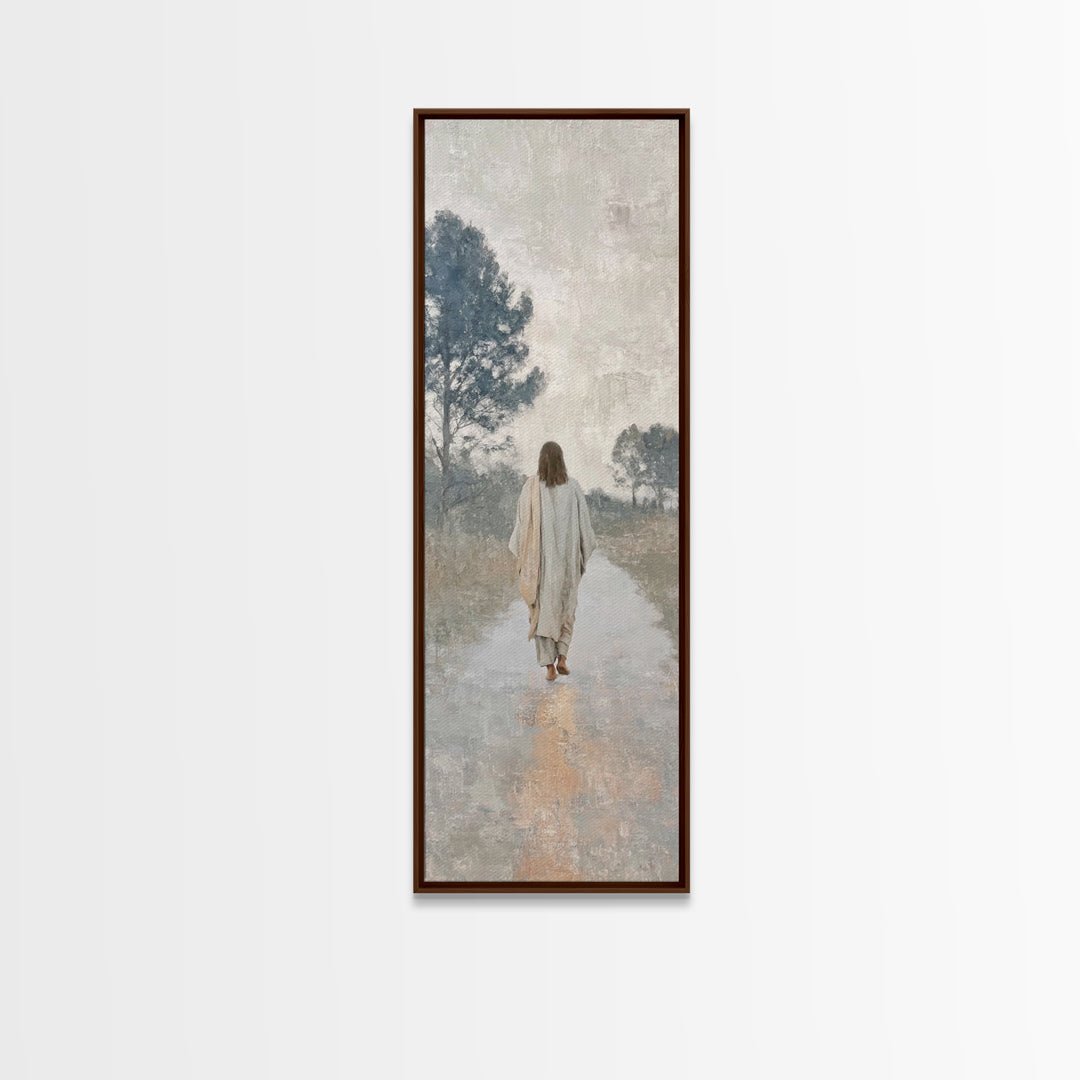 Path Of Mercy – Framed Canvas Print – Tall Skinny Art Print – Christian Wall Art – Jesus Painting – Christian Art Canvas – Christmas Art