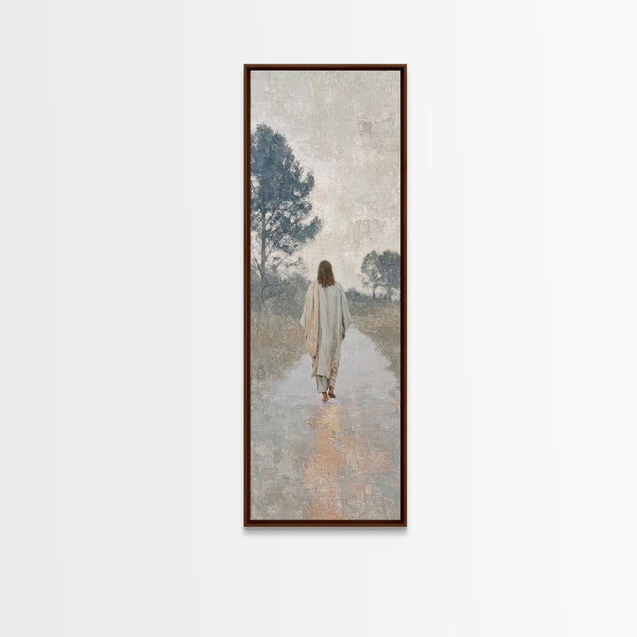 Path Of Mercy – Framed Canvas Print – Tall Skinny Art Print – Christian Wall Art – Jesus Painting – Christian Art Canvas – Christmas Art