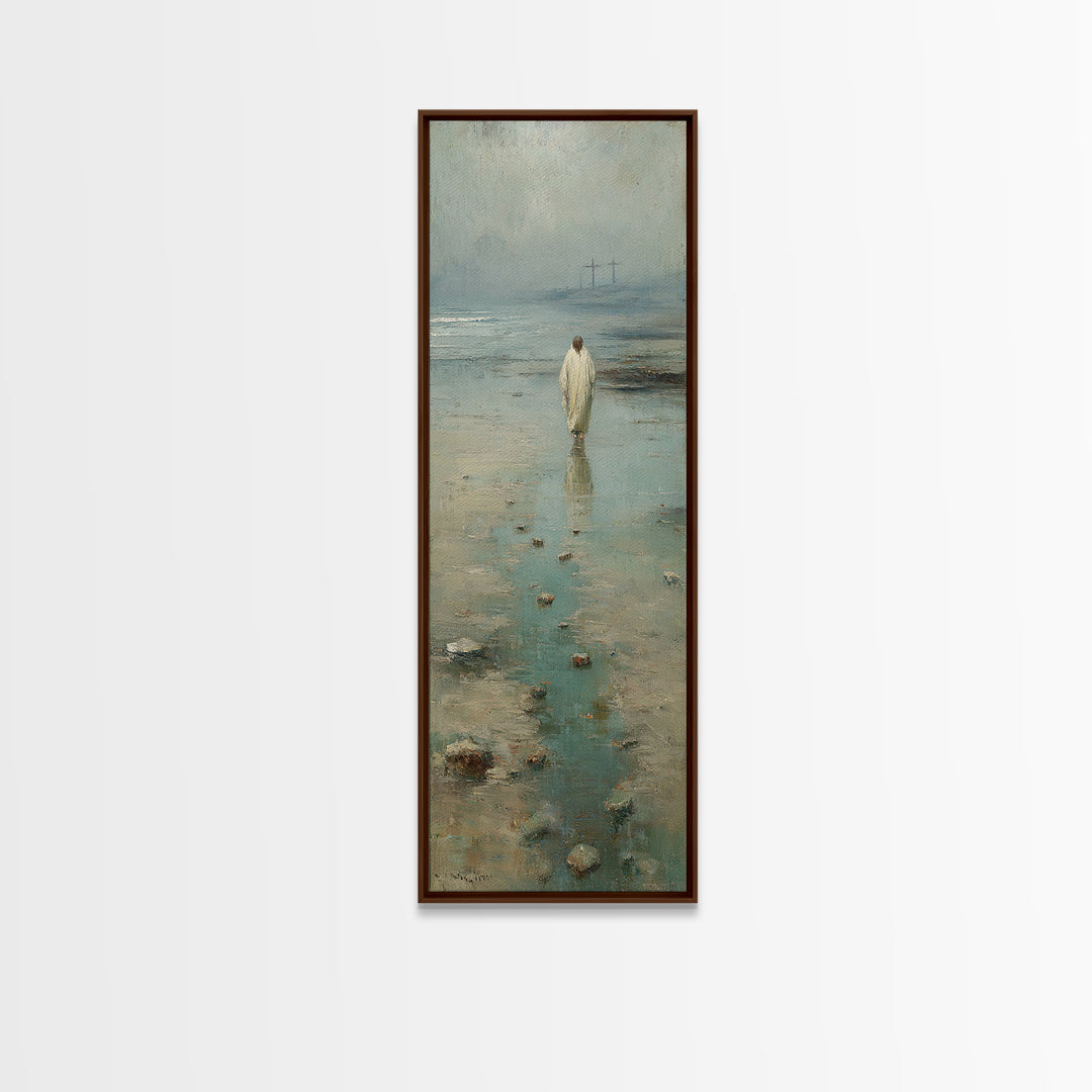 Light Of Hope – Framed Canvas Print – Jesus Painting – Christian Wall Art – Christmas Art – Tall Skinny Art Print – Christian Art Canvas