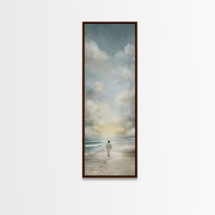 Quiet Redeemer Path – Framed Canvas Print – Christmas Art – Christian Art Canvas – Jesus Painting – Christian Wall Art – Tall Skinny Art Pr