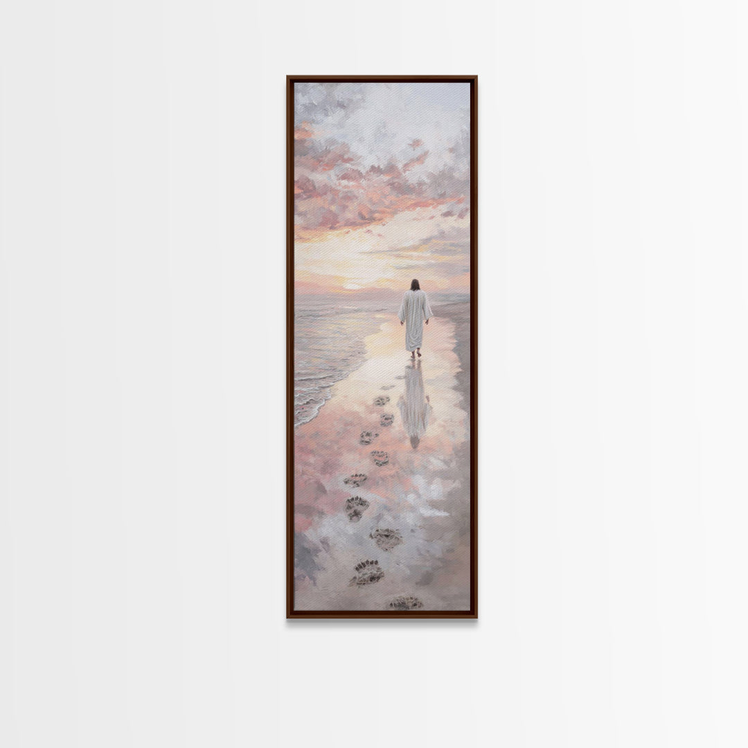 Walk Of Salvation – Framed Canvas Print – Christian Wall Art – Jesus Painting – Christian Art Canvas – Tall Skinny Art Print – Christmas Ar