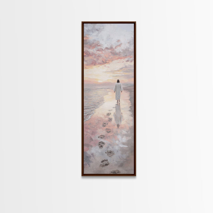 Walk Of Salvation – Framed Canvas Print – Christian Wall Art – Jesus Painting – Christian Art Canvas – Tall Skinny Art Print – Christmas Ar