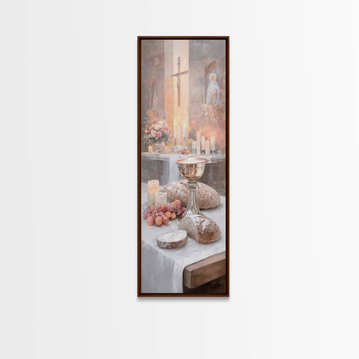 Bread Of Life | Framed Canvas Print | Tall Narrow Wall Art | Christian Wall Art | Christian Christmas Art | Christian Art Canvas | Christia