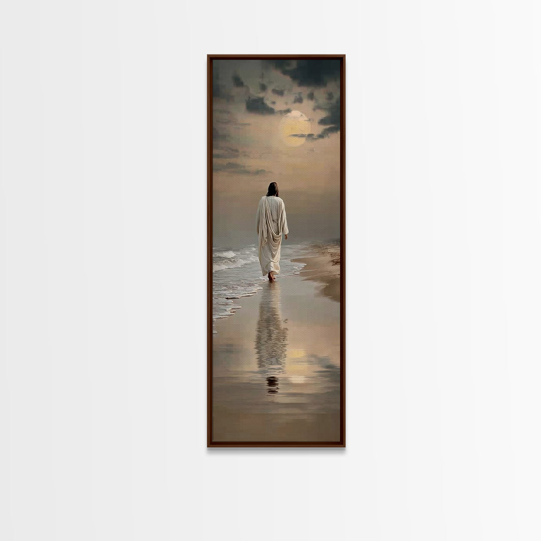 Eternal Guiding Path – Framed Canvas Print – Christian Art Canvas – Christian Wall Art – Jesus Painting – Christmas Art – Tall Skinny Art P
