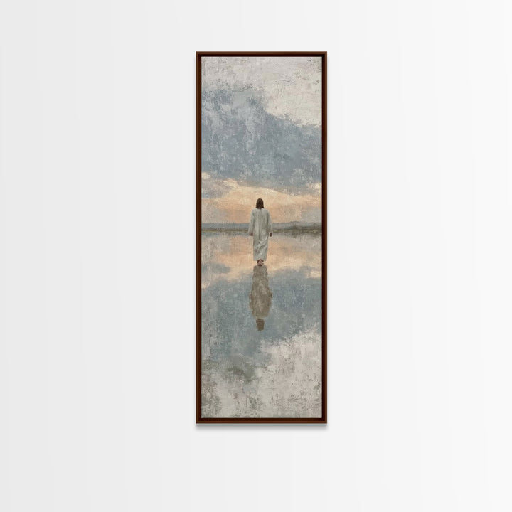 Heaven’s Calm Path – Framed Canvas Print – Tall Narrow Wall Art – Christian Wall Art – Jesus Painting – Christian Art Canvas – Christian Ar