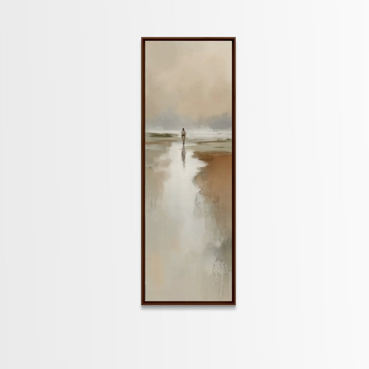 Gentle Morning Walk – Framed Canvas Print – Narrow Art – Christian Wall Art – Christian Art Canvas – Jesus Painting – Christian Art