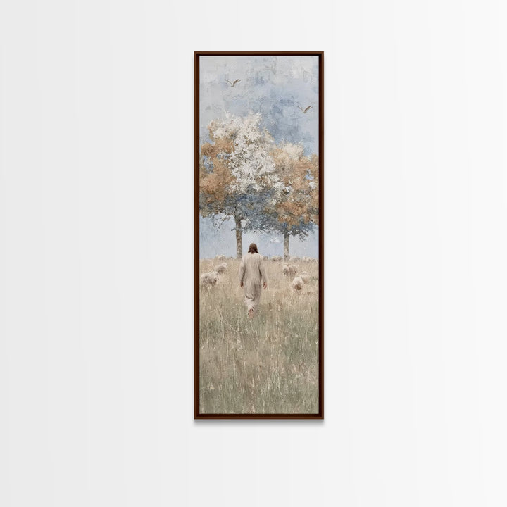 Fields Of Gentle Grace – Framed Canvas Print – Skinny Art – Christian Wall Art – Christian Art Canvas – Jesus Painting – Christian Art