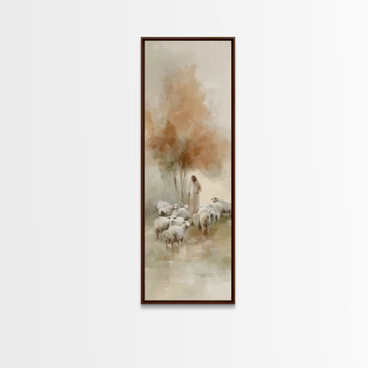 Shepherds Of Mercy – Framed Canvas Print – Christian Wall Art – Jesus Painting – Narrow Art – Christian Art Canvas – Christmas Art