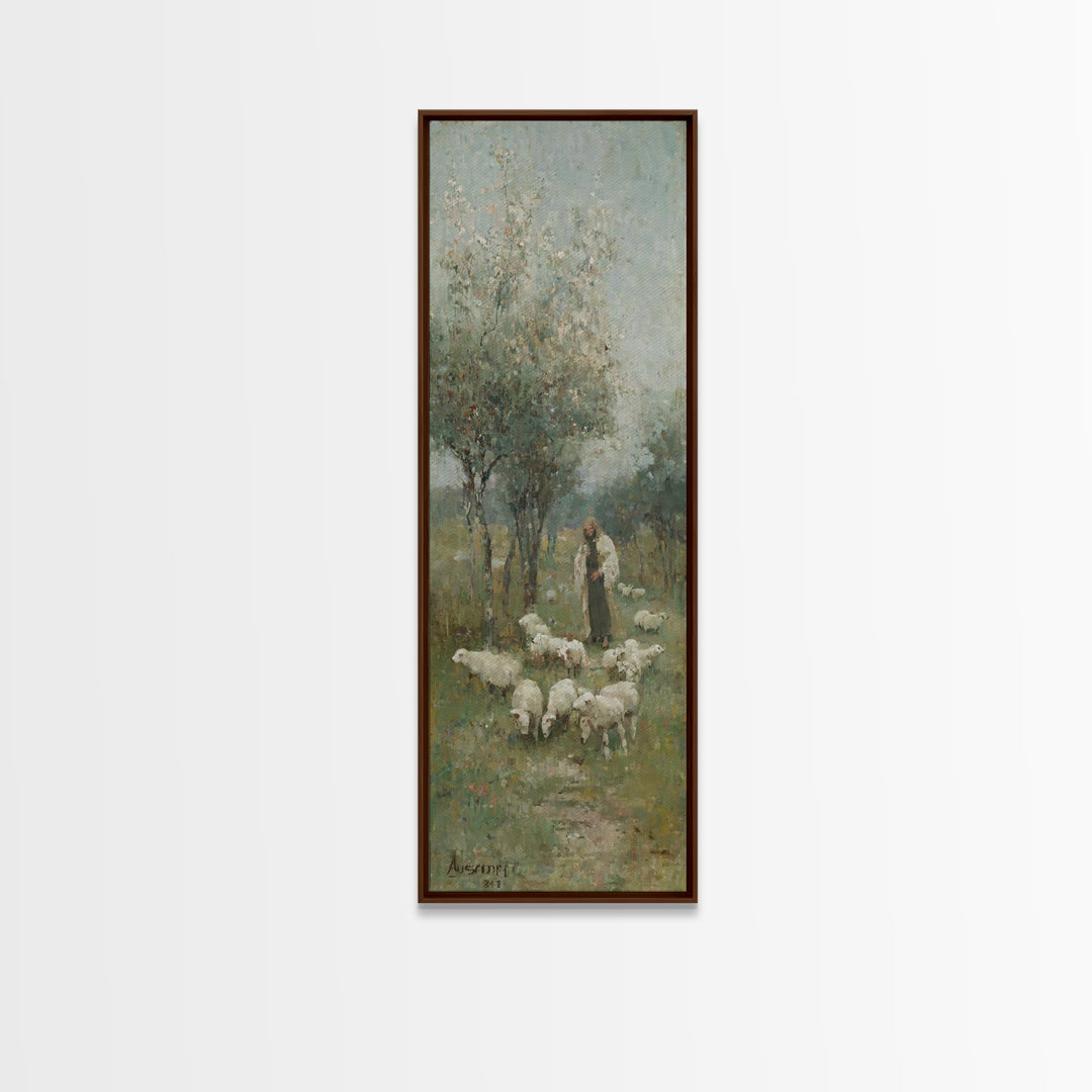 Garden Of Grace – Framed Canvas Print – Christian Art Canvas – Narrow Art – Jesus Painting – Christian Wall Art – Christmas Art