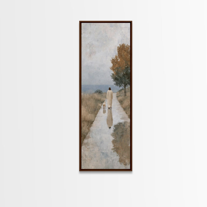 Walk Of Comfort, Framed Canvas Print, Christian Art Canvas, Jesus Painting, Skinny Art, Christian Wall Art, Christmas Art
