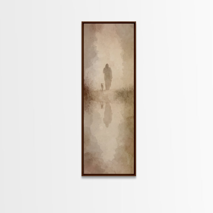 Guided By Peace – Framed Canvas Print – Tall Skinny Art Print – Christian Wall Art – Jesus Painting – Christian Art Canvas – Christmas Art