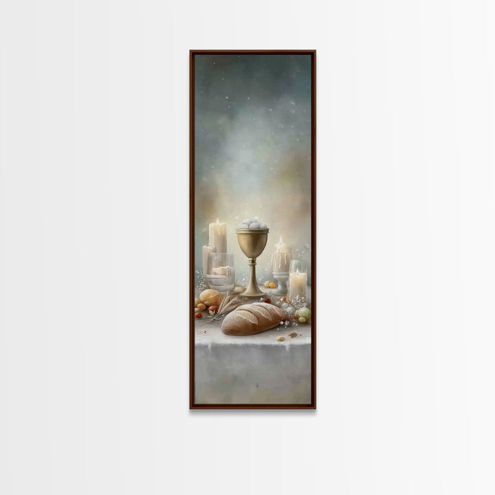 Holy Communion Light – Framed Canvas Print – Narrow Art – Christian Christmas Art – Christian Wall Art – Framed Christmas Art – Christian A
