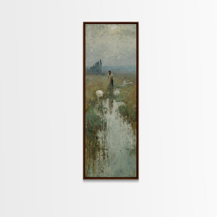 Dawn Of Compassion, Framed Canvas Print, Christian Wall Art, Narrow Art, Jesus Painting, Christian Art Canvas, Christmas Art