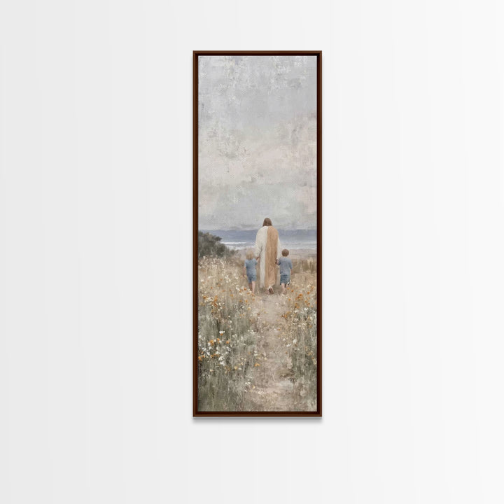 Shoreline Of Hope – Framed Canvas Print – Christian Art Canvas – Jesus Painting – Skinny Art – Christian Decorations – Christian Christmas