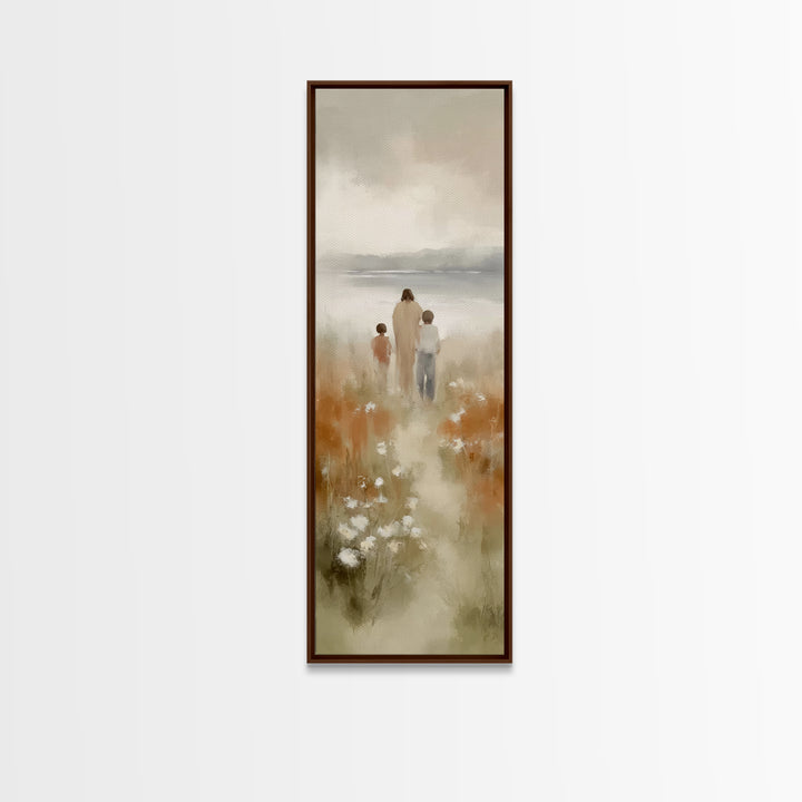 Guiding Light Path – Framed Canvas Print – Christian Art Canvas – Jesus Painting – Christian Wall Art – Tall Narrow Wall Art – Christmas Ar