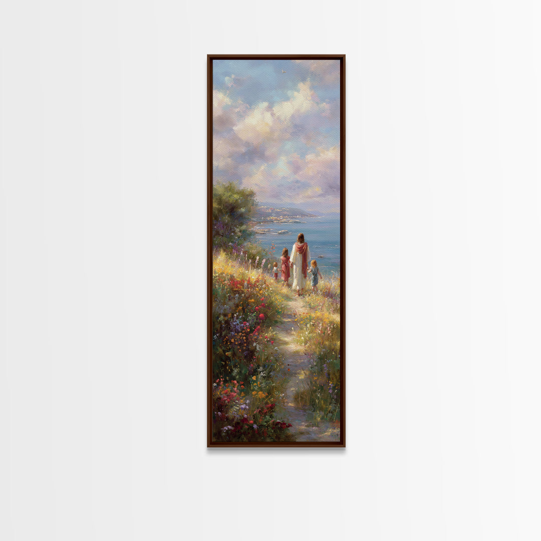 Heavenward Meadow – Framed Canvas Print – Christian Wall Art – Christian Art Canvas – Tall Skinny Art Print – Christian Christmas Art – Jes