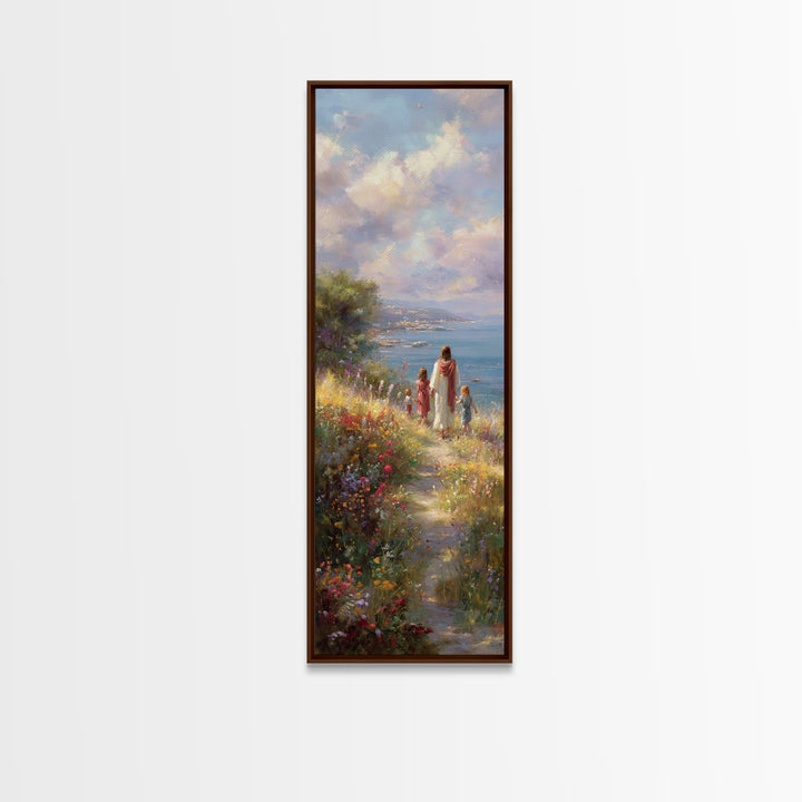 Heavenward Meadow – Framed Canvas Print – Christian Wall Art – Christian Art Canvas – Tall Skinny Art Print – Christian Christmas Art – Jes
