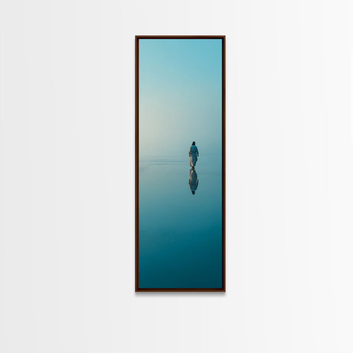 Calm Eternal Light – Framed Canvas Print – Christian Art Work – Tall Skinny Art Print – Jesus Painting Canvas – Christian Christmas Art – M