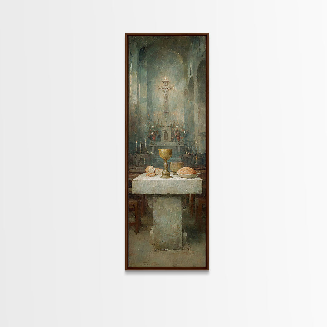 Altar Of Peace – Framed Canvas Print – Skinny Art – Christian Art Canvas – Christian Wall Art – Vintage Christian Art – Framed Christmas Wa