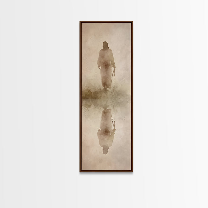 Sacred Morning Path – Framed Canvas Print – Christian Wall Art – Narrow Art – Jesus Painting – Christian Art Canvas – Christian Gift Ideas