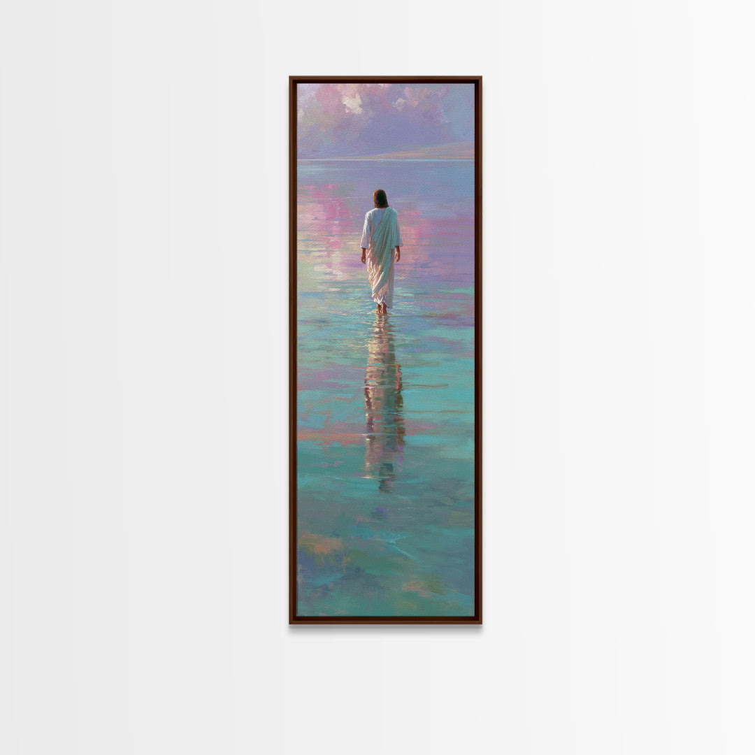 Faithful Dawn Steps | Framed Canvas Print | Christian Art Prints | Narrow Art | Jesus Canvas Art | Christian Art Work | Christian Gift | Ch