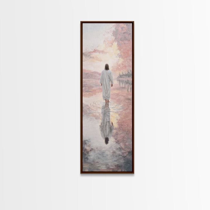 Guided By Light – Framed Canvas Print – Christian Art Canvas – Skinny Art – Jesus Art Print – Modern Christian Painting – Christian Christm
