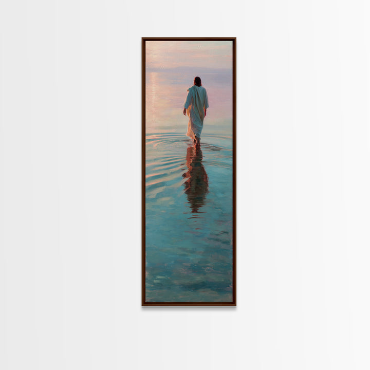 Desert Calm Journey, Framed Canvas Print, Christian Art Print, Narrow Art, Jesus Canvas Art, Vintage Christian Art, Christian Gift Ideas, C