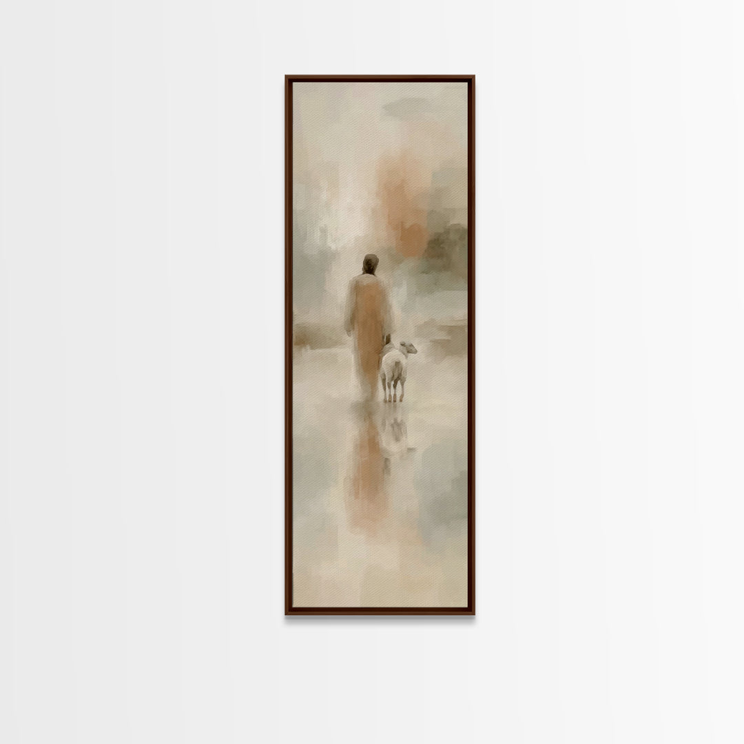 Walk Of Grace | Framed Canvas Print | Narrow Art | Christian Art Canvas | Jesus Painting | Christian Wall Art | Christmas Art