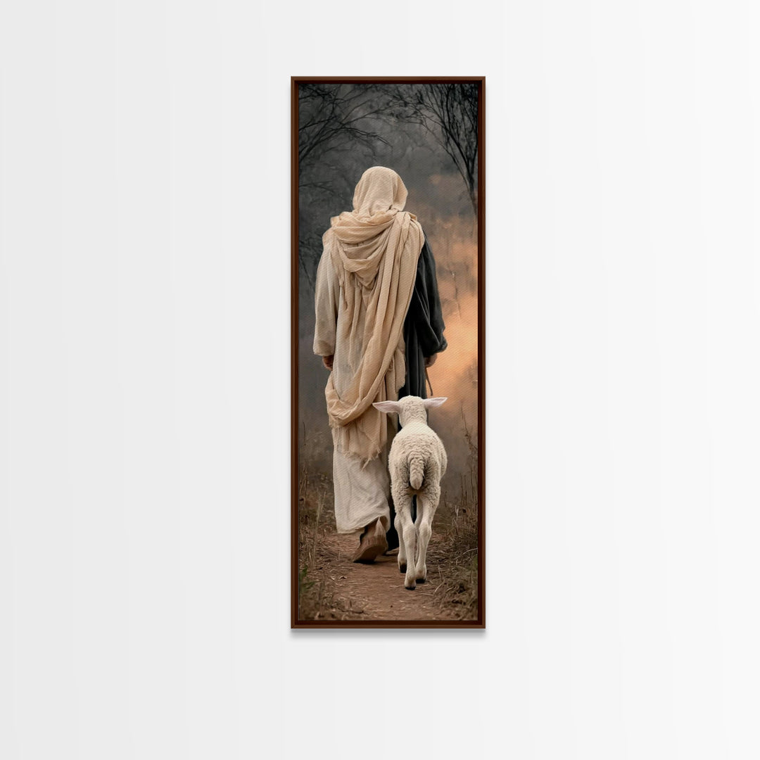 Morning Of Hope, Framed Canvas Print, Tall Skinny Art Print, Christian Wall Art, Jesus Painting, Christian Art Canvas, Christmas Art