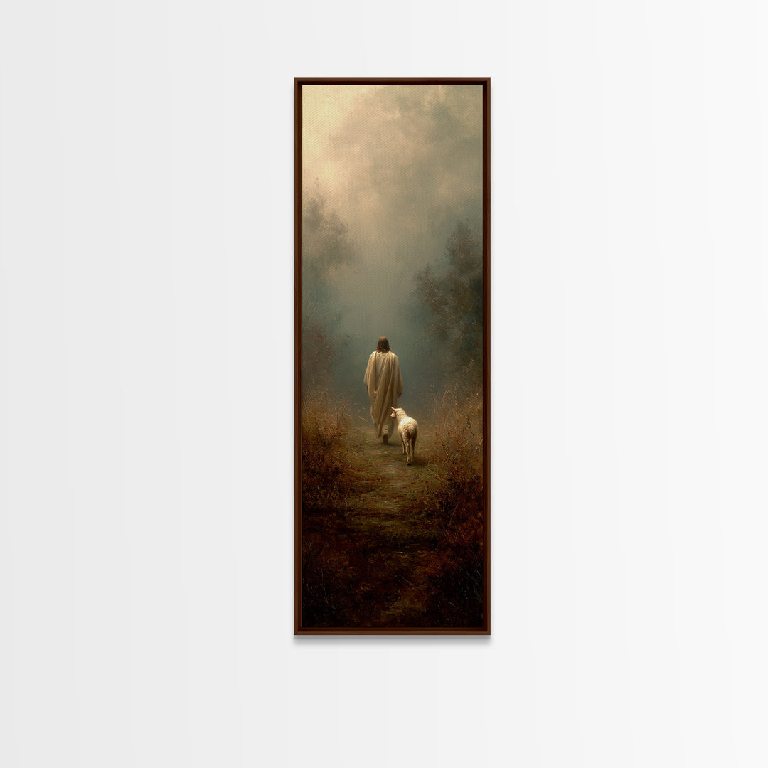 Haven Of Stillness | Framed Canvas Print | Tall Narrow Wall Art | Christian Art Canvas | Christian Wall Art | Jesus Painting | Christmas Ar