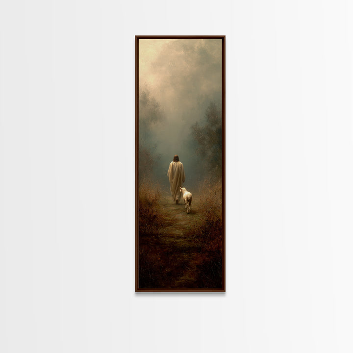 Haven Of Stillness | Framed Canvas Print | Tall Narrow Wall Art | Christian Art Canvas | Christian Wall Art | Jesus Painting | Christmas Ar