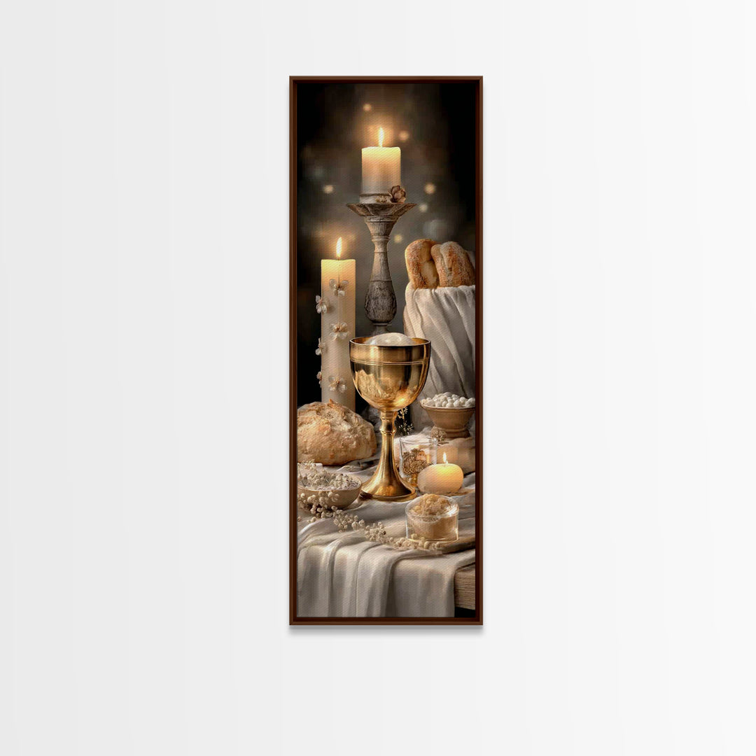 Light Of Communion – Framed Canvas Print – Tall Narrow Wall Art – Christian Wall Art – Christian Art Canvas – Christian Decor – Christmas A