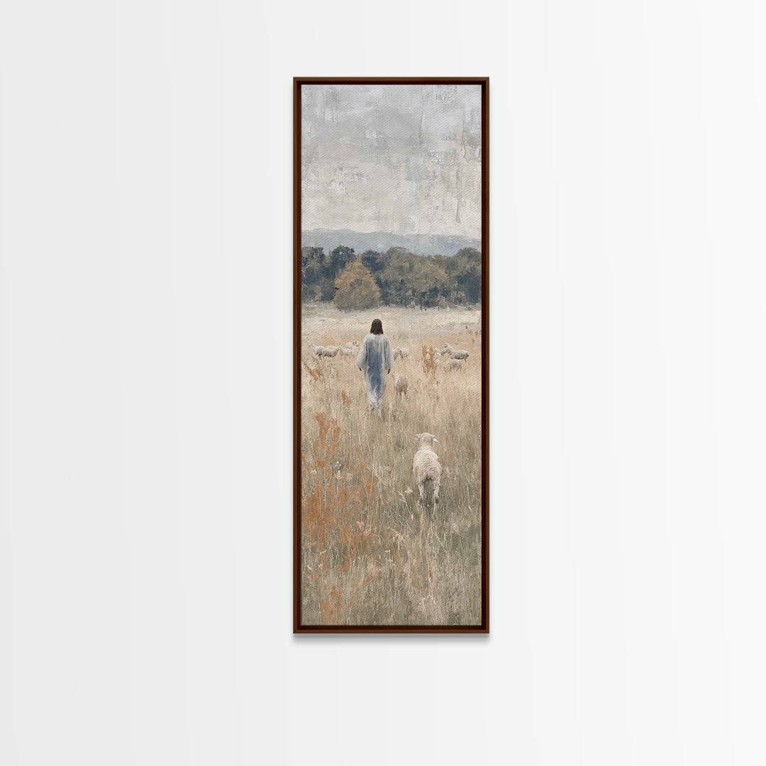 Meadow Of Light – Framed Canvas Print – Skinny Art – Christian Art Canvas – Christian Wall Art – Jesus Painting – Christmas Art