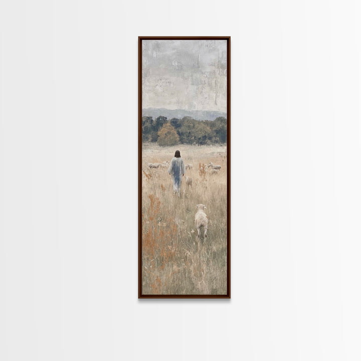 Meadow Of Light – Framed Canvas Print – Skinny Art – Christian Art Canvas – Christian Wall Art – Jesus Painting – Christmas Art