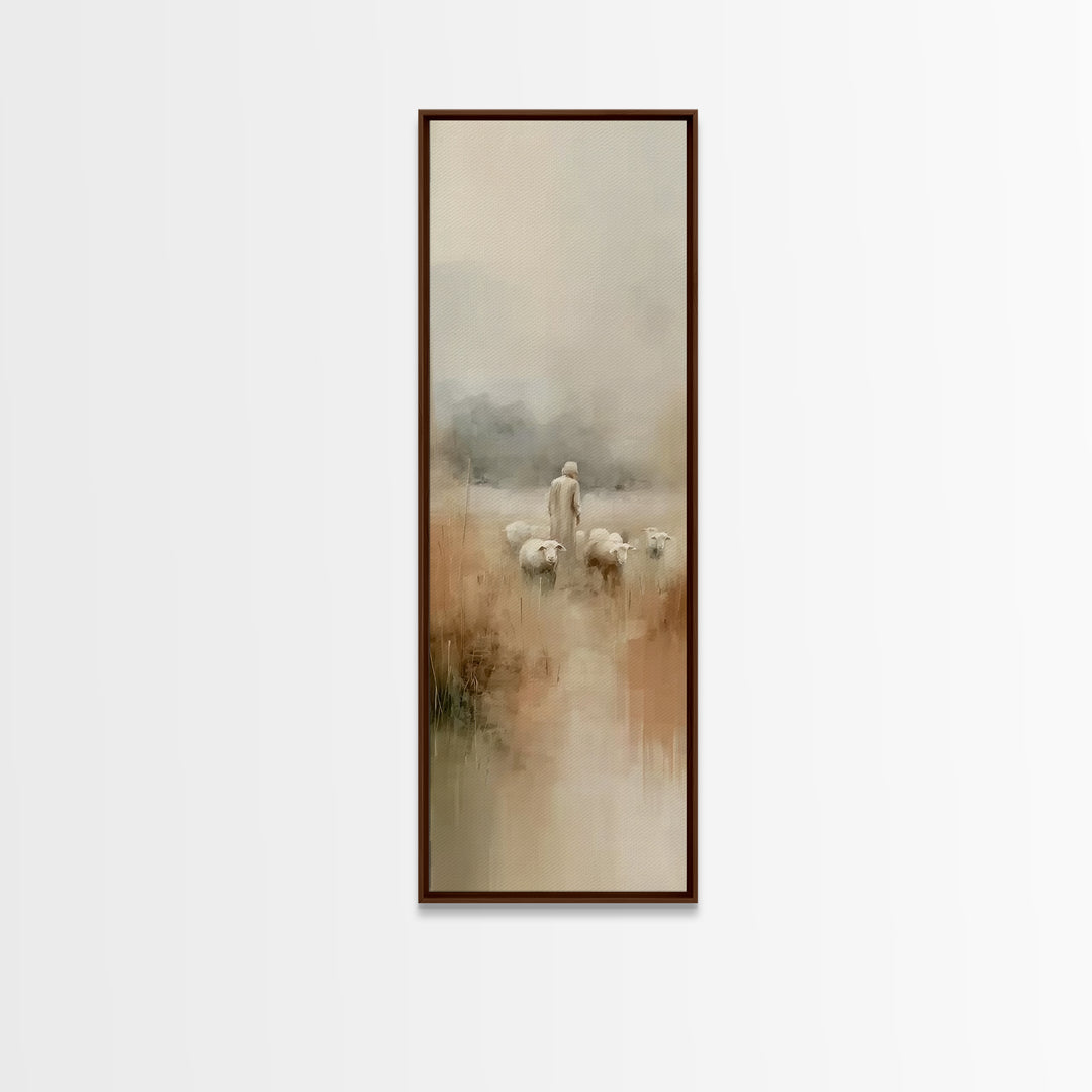 Graceful Meadow Path | Framed Canvas Print | Skinny Art | Christian Wall Art | Christian Art Canvas | Christmas Art | Jesus Painting