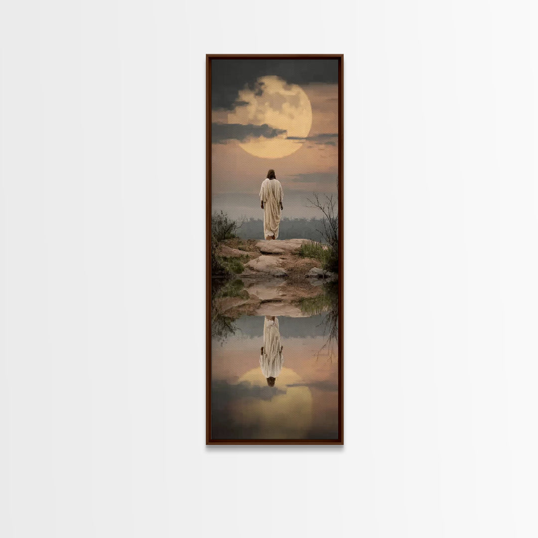 Reflections Of Hope | Framed Canvas Print | Narrow Art | Christian Wall Art | Christian Art Canvas | Christmas Art | Jesus Painting