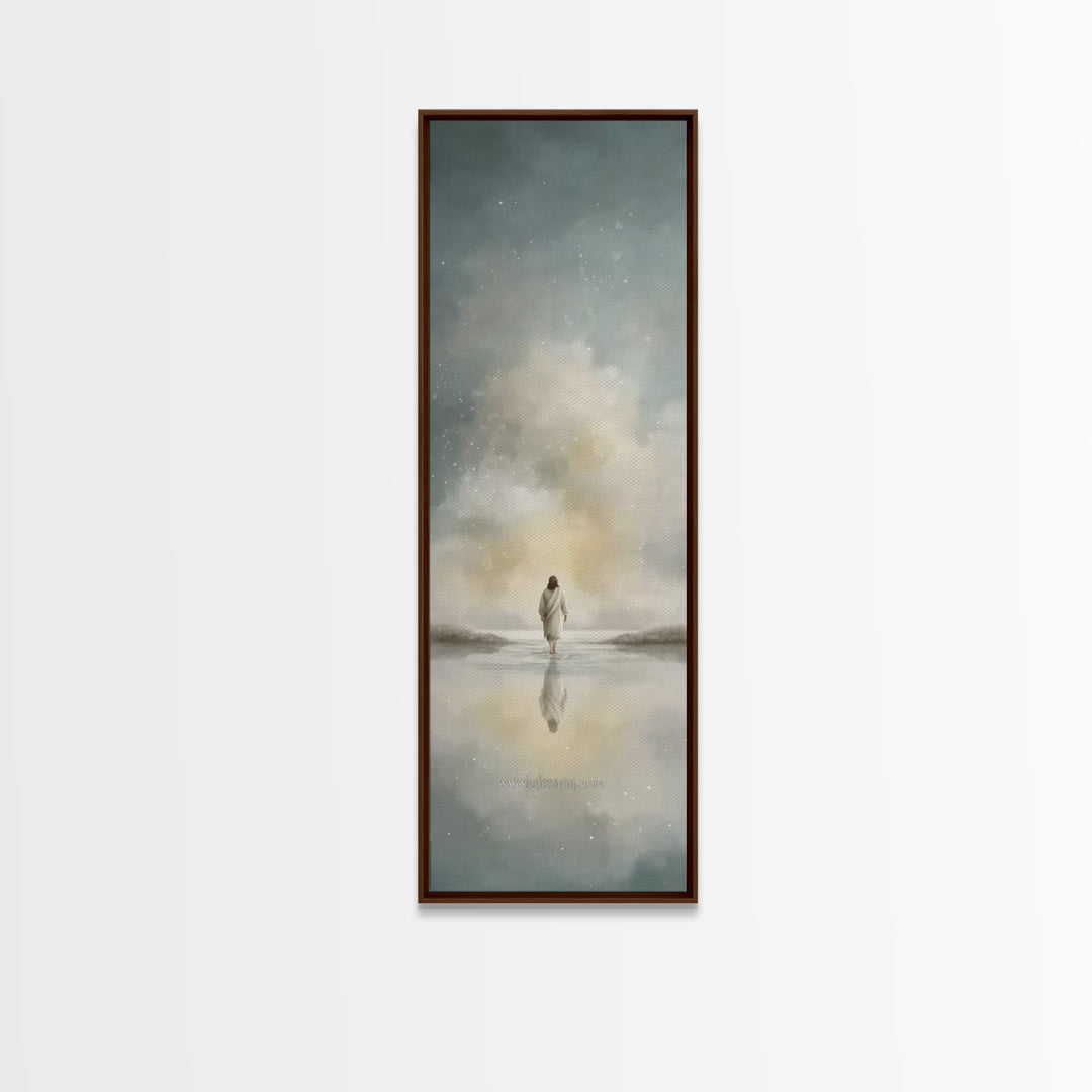 Heavenly Horizon – Framed Canvas Print – Tall Skinny Art Print – Christian Art – Jesus Painting – Christian Canvas – Christmas Art