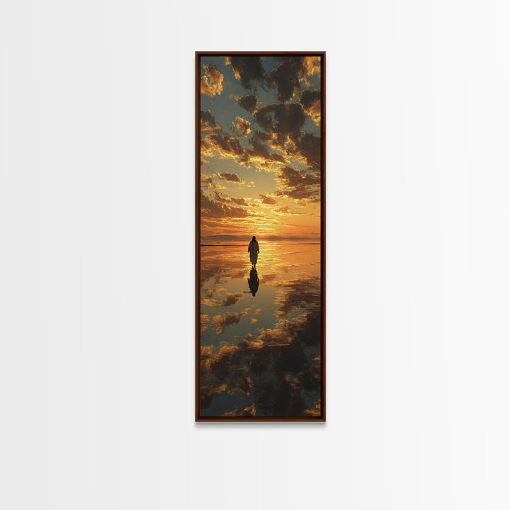 Sacred Reflections – Framed Canvas Print – Tall Narrow Wall Art – Christian Art – Jesus Painting – Christian Canvas – Christmas Art