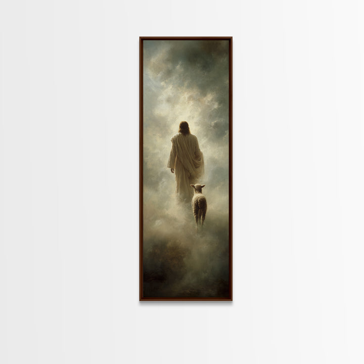 Heaven’s Gentle Call – Framed Canvas Print – Tall Narrow Wall Art – Christian Wall Art – Jesus Painting – Christian Art Canvas – Christian