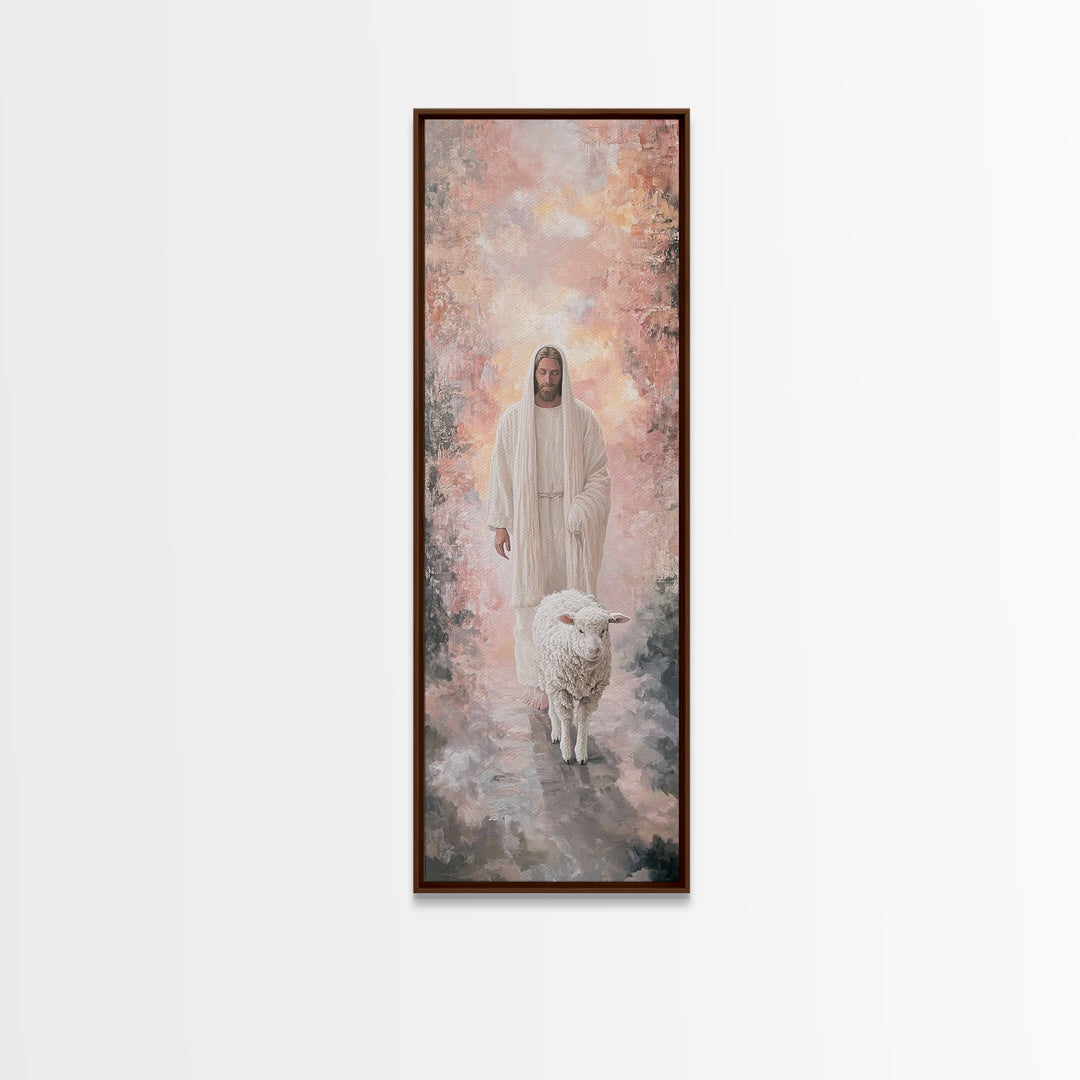 Light Of The Fold – Framed Canvas Print – Tall Skinny Art Print – Christian Art – Jesus Painting – Christian Canvas – Christian Wall Art –