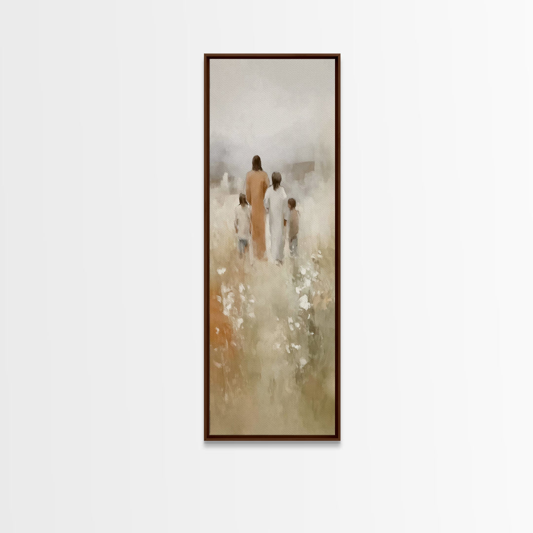 Blossoms Of Hope | Framed Canvas Print | Tall Skinny Art Print | Christian Art | Jesus Painting | Christian Art Canvas | Christian Wall Art