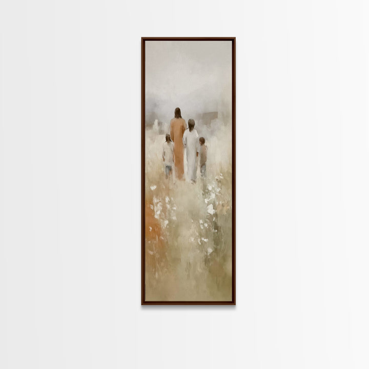 Blossoms Of Hope | Framed Canvas Print | Tall Skinny Art Print | Christian Art | Jesus Painting | Christian Art Canvas | Christian Wall Art