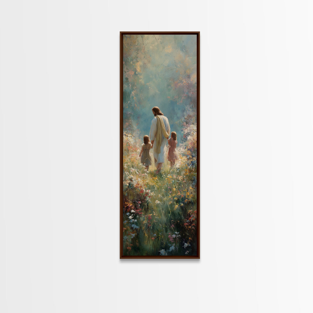 Guided By Love – Framed Canvas Print – Tall Narrow Wall Art – Christian Art Canvas – Jesus Painting – Christian Art – Christian Wall Art –